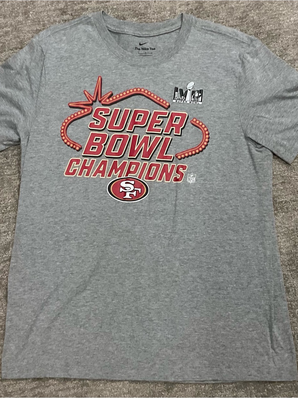San Francisco 49ers Super Bowl Champions Gray Tee NWOT